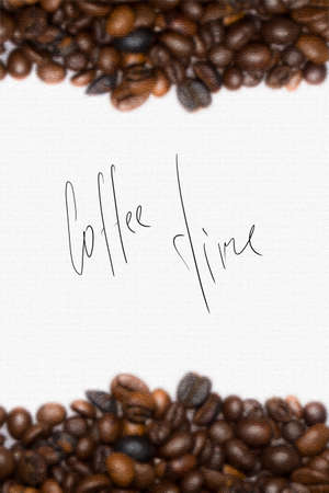 coffee background with roasted coffee beansの写真素材