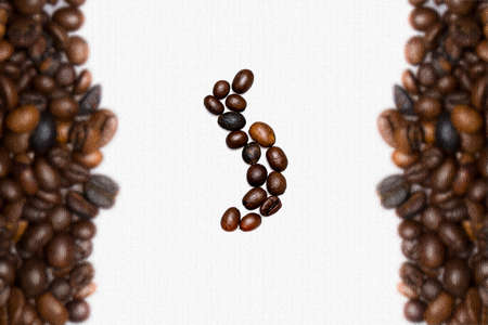 coffee background with roasted coffee beansの写真素材