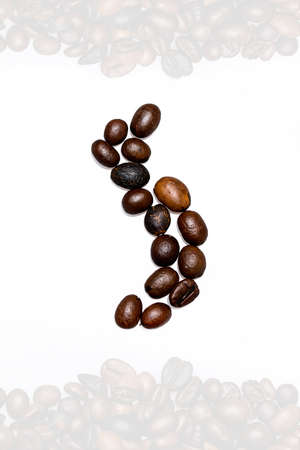coffee background with roasted coffee beansの写真素材