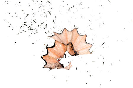 black coloring pencils sharpening single on white backgroundの写真素材