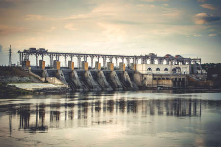 photo of hydro Power Station,dam,sunrise, backgroundの写真素材