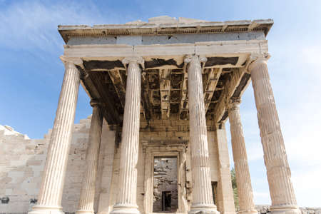 Caryatides, Erechtheion temple Acropolis, Athens, Greeceの写真素材