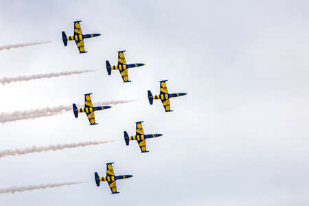 avia show 25.09.2016 Moldova. International Moldavian airport air show on the occasion of national day of Civil Aviation.のeditorial素材