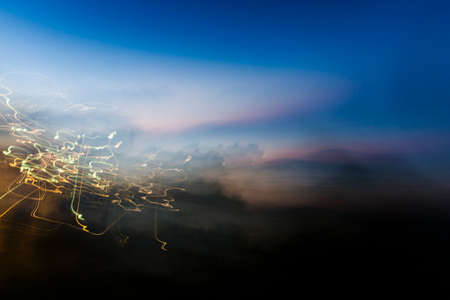 abstract background with beautiful colours and linear light tracksの写真素材