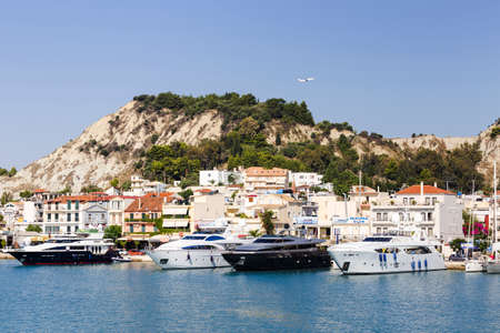 10 July 2016 luxury yachts parked at the marina of the island of Zakynthos, Greeceのeditorial素材