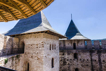 Architectural details of medieval fort in Soroca, Republic of Moldova.のeditorial素材