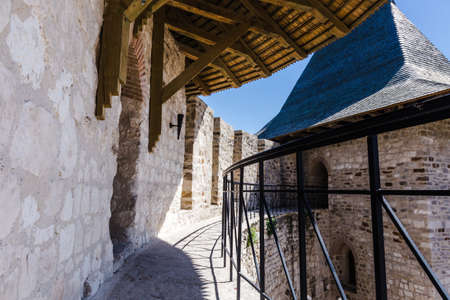 Architectural details of medieval fort in Soroca, Republic of Moldova.
