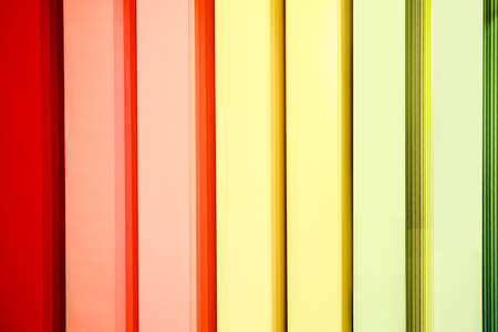 multicolored blinds, hang at the exhibitionの写真素材