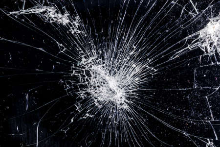cracked screen texture, black broken phone, background imageの写真素材