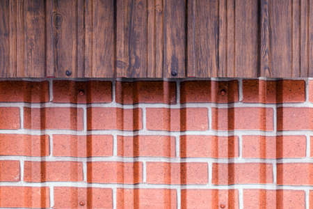 roofing with a brick and wood texture, close-up, background image