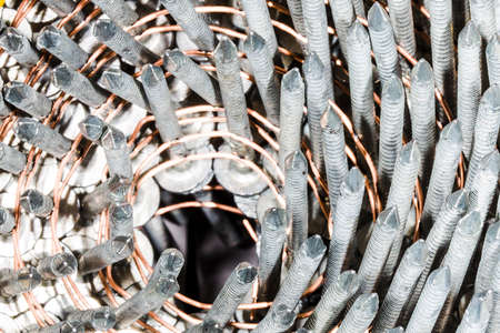set of gray self-tapping screws, close-up, background image