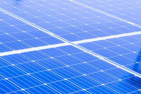 white with blue solar panels, background image