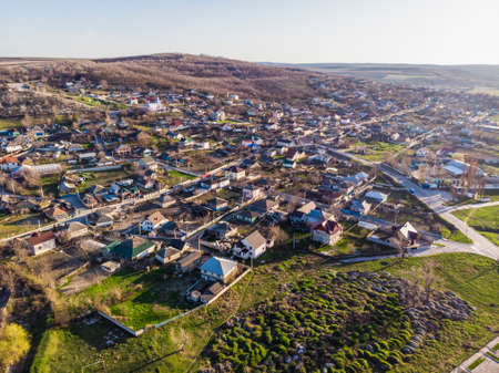 old country buildings of the third world aerial photographyの写真素材