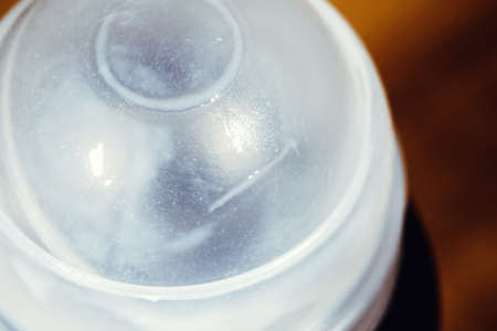 ball deodorant, close-up background image with space for textの写真素材