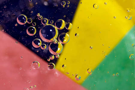 texture of bubbles on colorful backgroundの写真素材