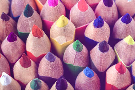 background of colored pencils for drawingの写真素材