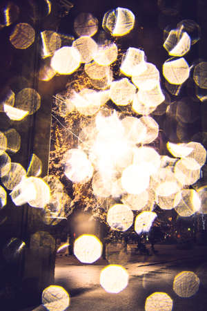 sparkled new year background image in winter cold evening