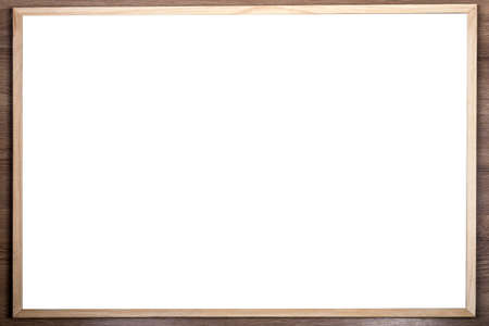 white empty school board for markers on wooden background