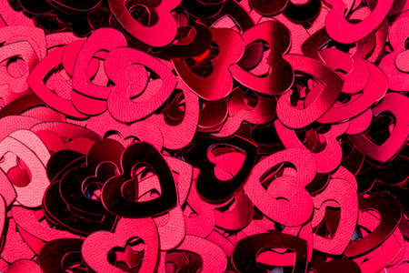 image of plastic decorative hearts background pictureの写真素材