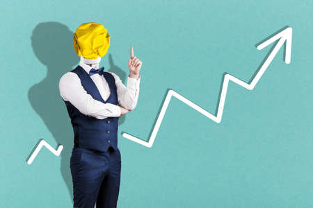 concept business idea with rising diagramの写真素材