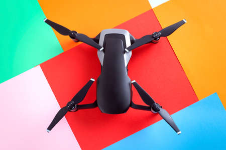 drone on a colored paper backgroundの写真素材
