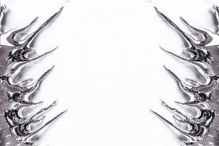 liquid metal drips, image on white background