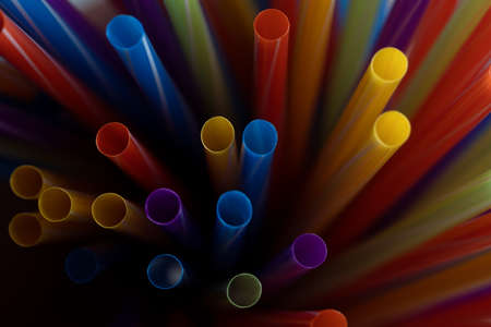 Colorful strawsの写真素材