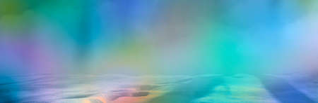 snow and sterilized northern lights, panoramic imageの写真素材