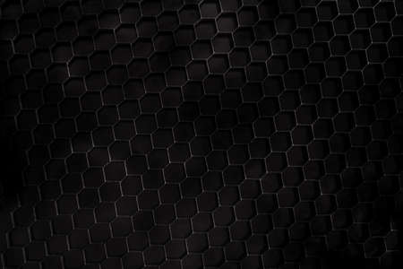 Perforated sheet metal. Black metal texture Steel background.