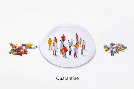 "Don't travel, stay at home" Stop coronavirus. Self isolation. Home quarantine from Covid-19.の写真素材