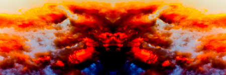 abstract coloured sky with clouds, panoramic backgroundの写真素材