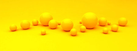 Abstract 3d render of spheres, composition with geometric shapes, modern background designの写真素材
