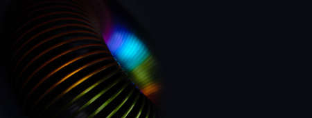 Stratching colorful spiral, retro toy, panoramic image