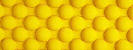 yellow texture with repeated round bumps, spheric background, 3d rendering, panoramic image