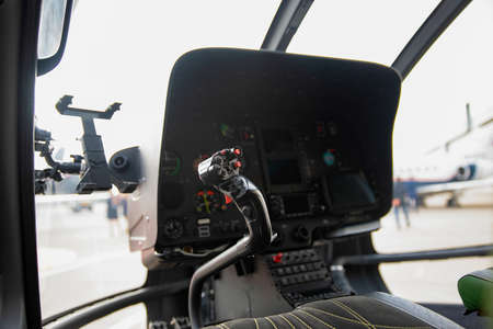 Details in the cockpit helicopterの写真素材