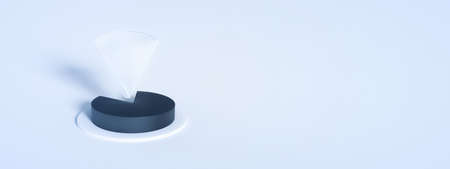 pie chart 3d rendering, panoramic layout