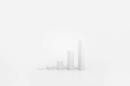 3d render business graph over light background, gray business infographicの写真素材