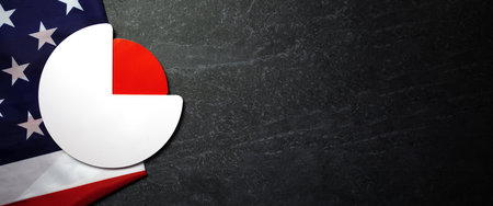 graphic of economic growth in United States of America concept, panoramic layoutの写真素材