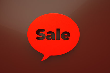 speech bubble with inscription sale, 3d render