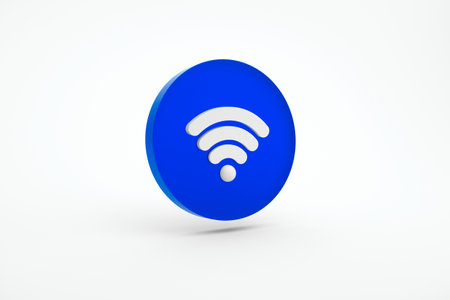 wifi symbol over light background, 3d render