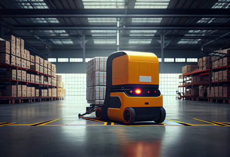 sorting robot in logistics center. Generative Aiの素材