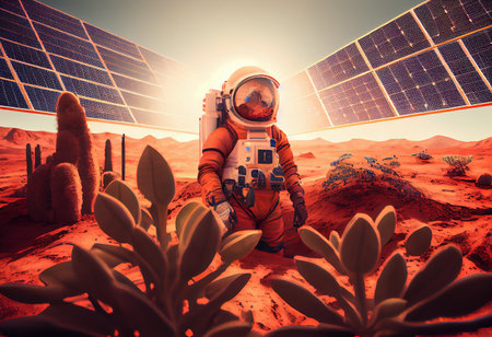 astronaut on mars. Generative Aiの素材