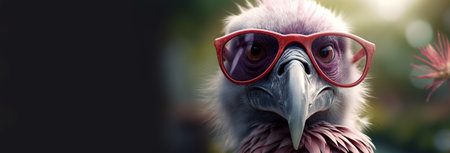 eagle in sunglasses, panoramic layout. Generative Aiの素材