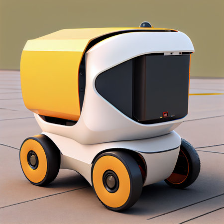 Autonomous delivery robot. Generative Aiの素材