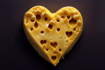 cheese heart, postcard for cheese day. Generative Aiの素材