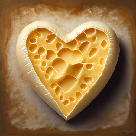 cheese heart, postcard for cheese day. Generative Aiの素材