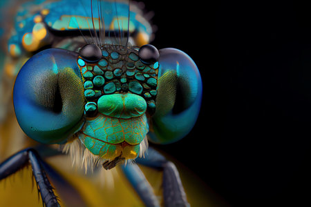 Damselfly insect close-up. Generative Aiの素材