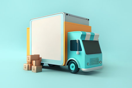 delivery truck, e-commerce concept, Generative Aiの素材