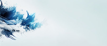 Blue and white abstract winter frozen background, panoramic layout. Generative Aiの素材