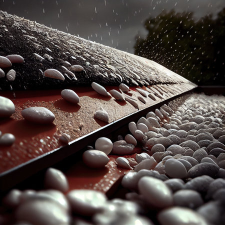 hailstorm on roof. Generative Aiの素材